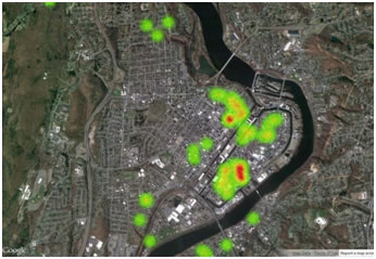 Density of Peddlers in Holyoke, 1902