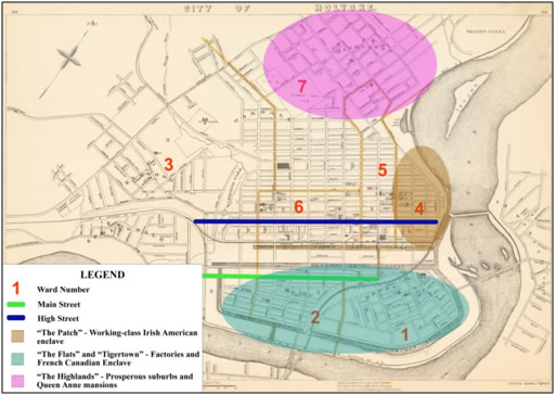 Map of Holyoke with Legend