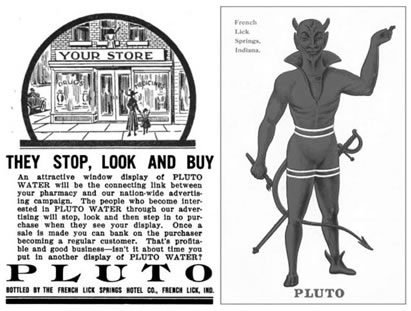 Advertisemen for Pluto Water in 1918